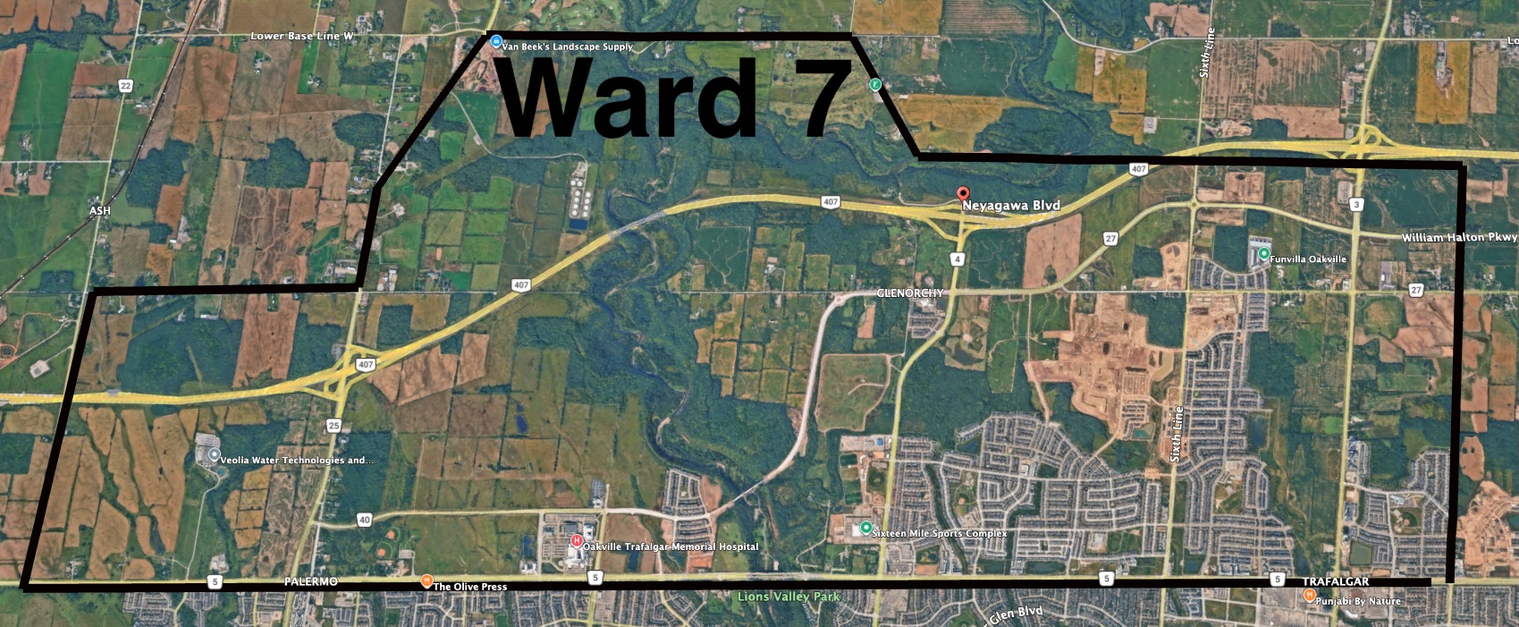 Ward 7 aerial map